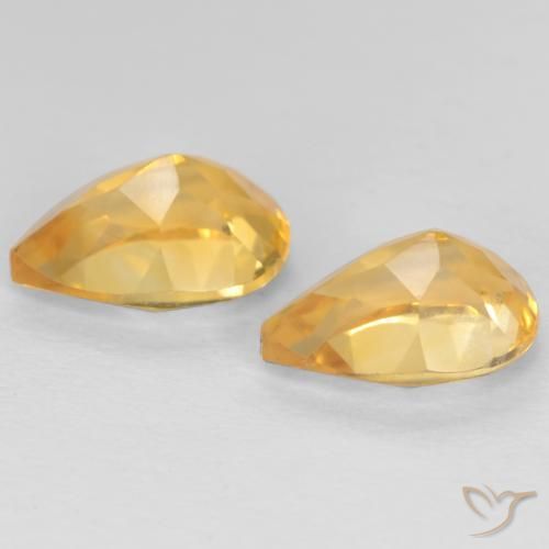 Gemme di Citrino Arancio chiaro-Oro naturale da 1.28 ct, Forma a pera, VVS-VS