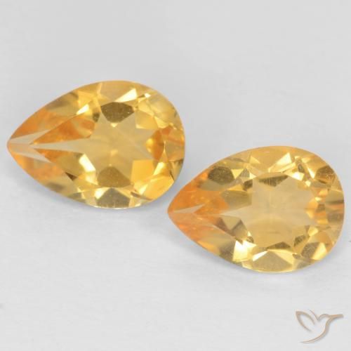 1.18ctw Naturale Arancio-Oro Citrino, Forma a pera, VVS-VS