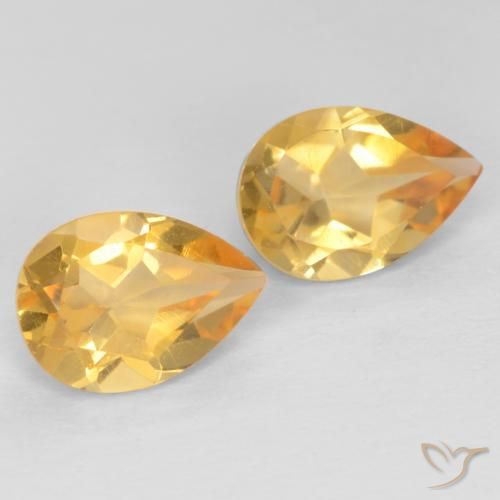 Gemme di Citrino Arancio-Oro naturale da 1.23 ct, Forma a pera, VVS-VS