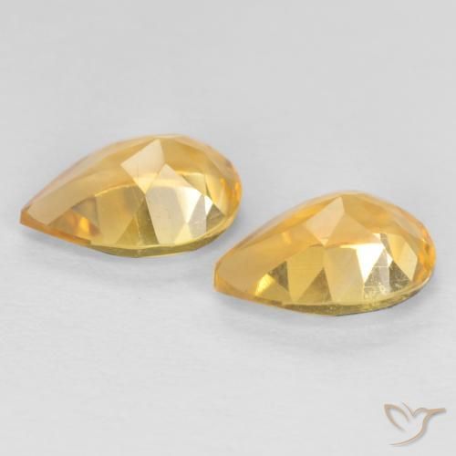 Gemme di Citrino Arancio-Oro naturale da 1.23 ct, Forma a pera, VVS-VS