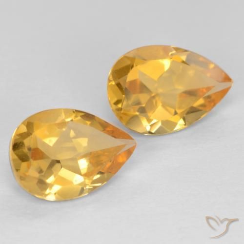 Gemme di Citrino Dorato medio-scuro naturale da 1.19 ct, Forma a pera, VVS-VS