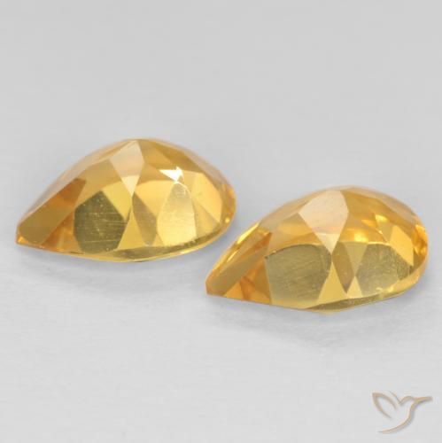 Gemme di Citrino Dorato medio-scuro naturale da 1.19 ct, Forma a pera, VVS-VS