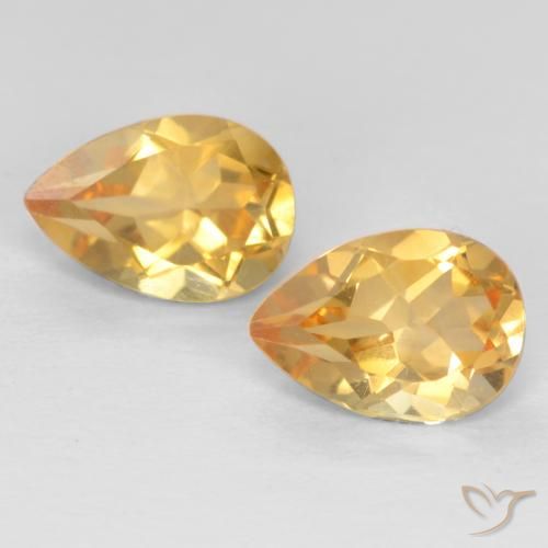 1.27ctw Naturale Arancio-Oro Citrino, Forma a pera, VVS-VS