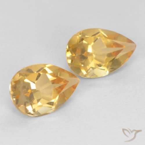 Gemme di Citrino Arancio-Oro naturale da 1.27 ct, Forma a pera, VVS-VS