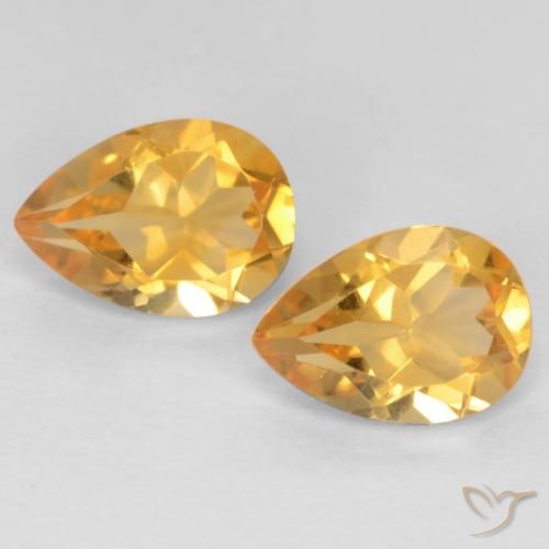 1.26ctw Naturale Arancio Dorato Profondo Citrino, Forma a pera, VVS-VS