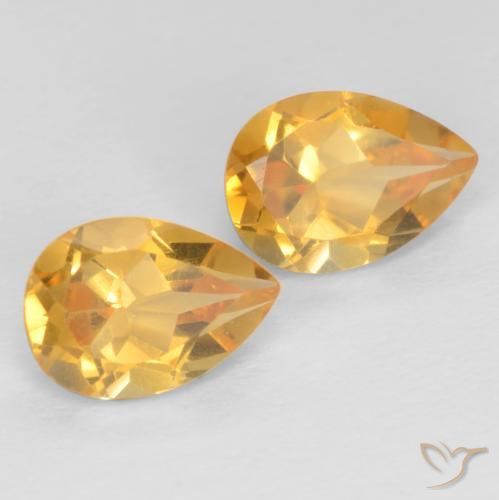 Gemme di Citrino Arancio Dorato Profondo naturale da 1.26 ct, Forma a pera, VVS-VS