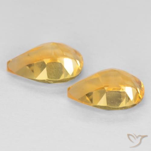 Gemme di Citrino Arancio Dorato Profondo naturale da 1.26 ct, Forma a pera, VVS-VS