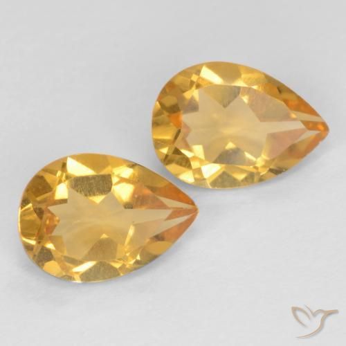 Gemme di Citrino Arancio Dorato Profondo naturale da 1.16 ct, Forma a pera, VVS-VS