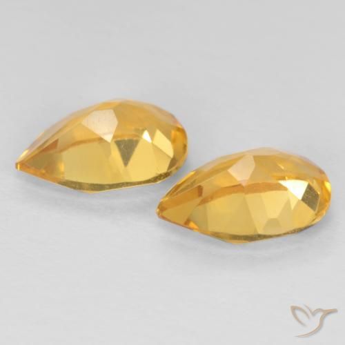 Gemme di Citrino Arancio Dorato Profondo naturale da 1.16 ct, Forma a pera, VVS-VS