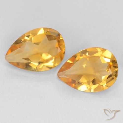 1.18ctw Naturale Arancio Dorato Profondo Citrino, Forma a pera, VVS-VS
