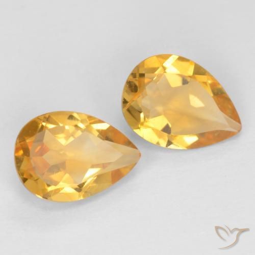 Gemme di Citrino Arancio Dorato Profondo naturale da 1.18 ct, Forma a pera, VVS-VS