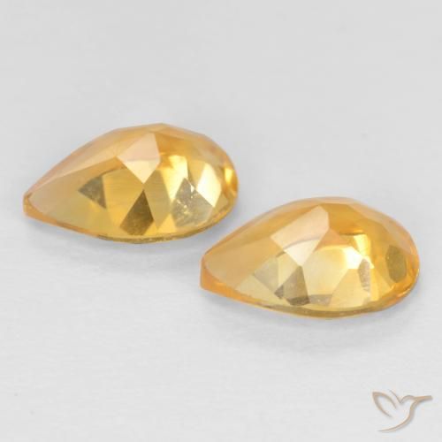Gemme di Citrino Arancio Dorato Profondo naturale da 1.18 ct, Forma a pera, VVS-VS