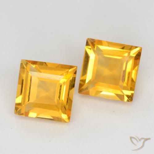 Gemme di Citrino Arancio medio-chiaro-oroG naturale da 2.14 ct, Quadrato, VS
