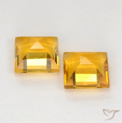 Gemme di Citrino Arancio medio-chiaro-oroG naturale da 2.14 ct, Quadrato, VS