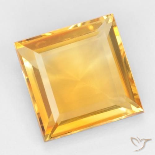 Citrino Arancio medio-chiaro-oroG naturale da 2.77 ct, Quadrato, VS