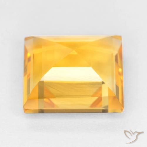 Citrino Arancio medio-chiaro-oroG naturale da 2.77 ct, Quadrato, VS