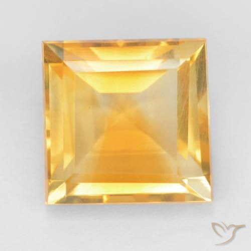 3.27ct Naturale Arancio-Oro Citrino, Quadrato, VS