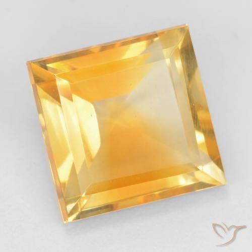 Citrino Arancio-Oro naturale da 3.27 ct, Quadrato, VS