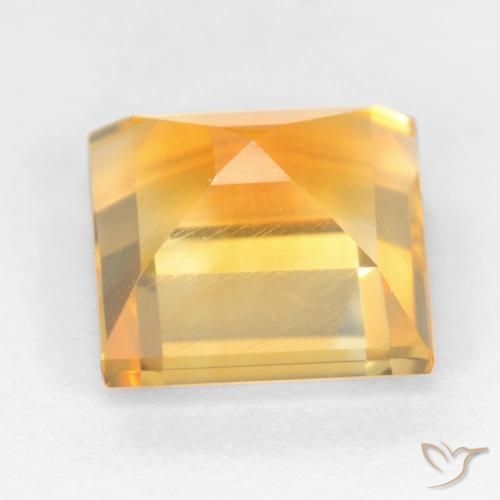 Citrino Arancio-Oro naturale da 3.27 ct, Quadrato, VS