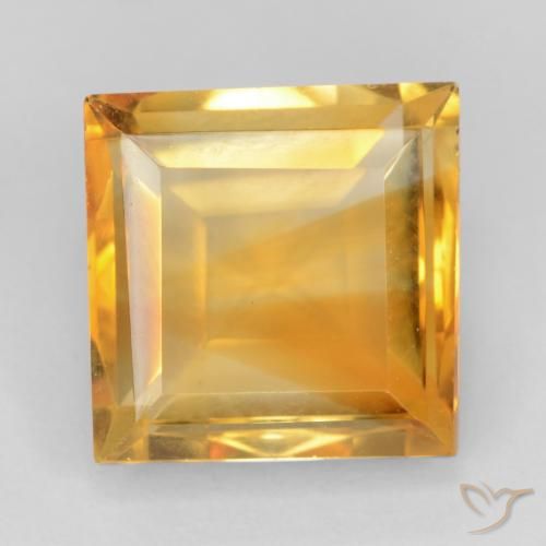 3.02ct Naturale Arancio-Oro Citrino, Quadrato, VVS-VS