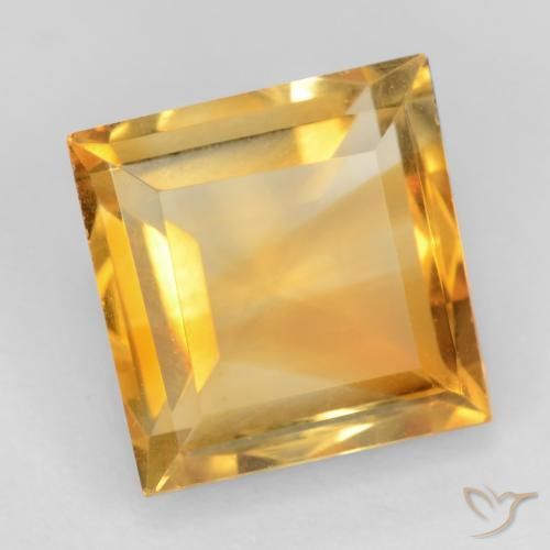 Citrino Arancio-Oro naturale da 3.02 ct, Quadrato, VVS-VS