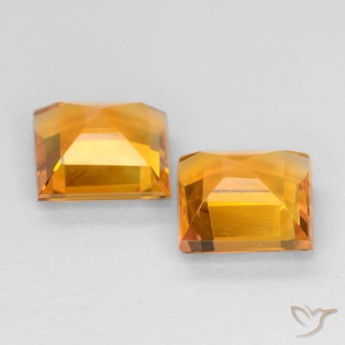 Gemme di Citrino Arancio Medio naturale da 1.62 ct, Quadrato, VS