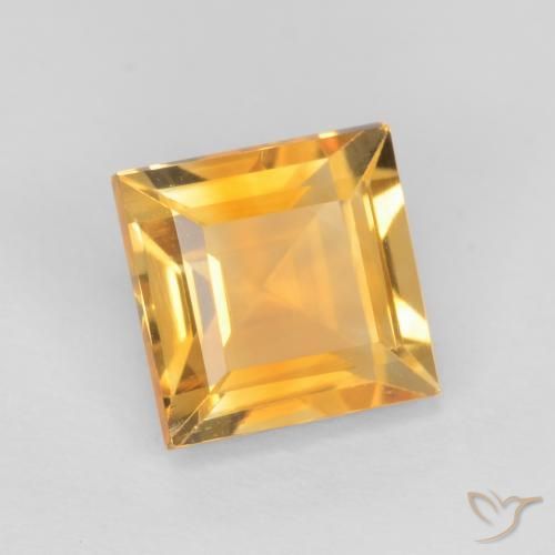 Citrino Arancio medio-chiaro-oroG naturale da 1.05 ct, Quadrato, VS