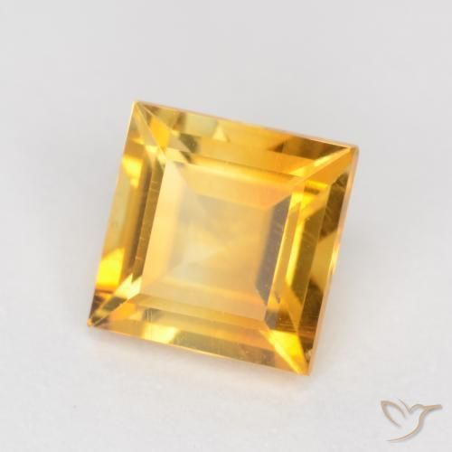 Citrino Arancio Dorato Profondo naturale da 0.95 ct, Quadrato, VS