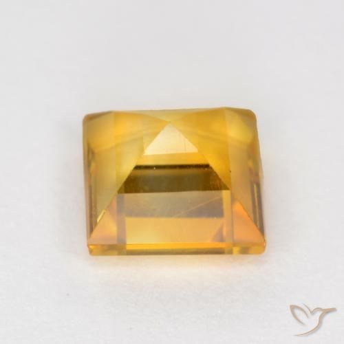 Citrino Arancio Dorato Profondo naturale da 0.95 ct, Quadrato, VS