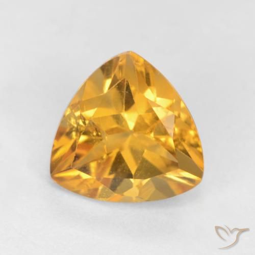 1.16ct Naturale Arancio Dorato Profondo Citrino, Taglio trillion, VS-SI