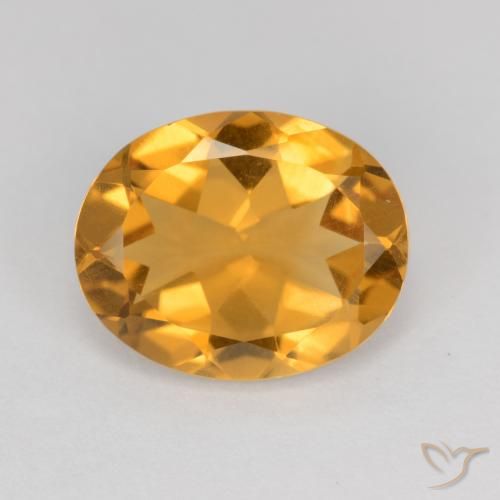 3.14ct Naturale Arancio-Oro Citrino, Ovale, VS