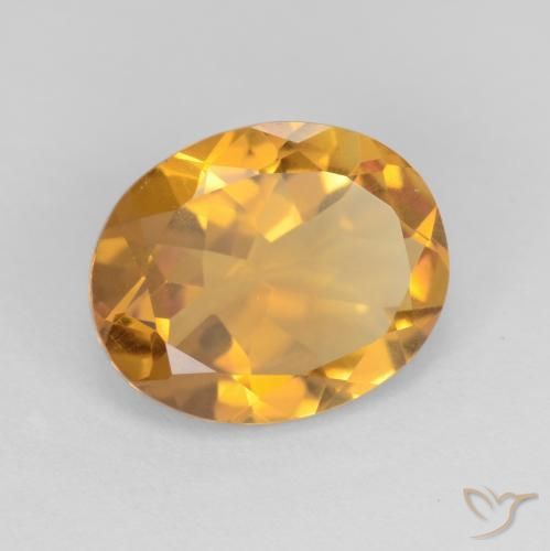 Citrino Arancio-Oro naturale da 3.14 ct, Ovale, VS