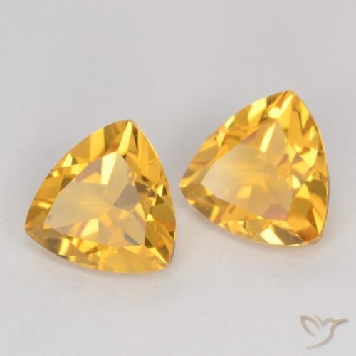 Gemme di Citrino Dorato medio naturale da 2.03 ct, Taglio trillion, VS