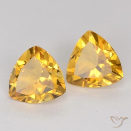 Gemme di Citrino Dorato medio naturale da 2.00 ct, Taglio trillion, VS