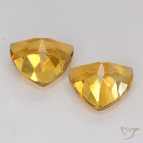 Gemme di Citrino Dorato medio naturale da 2.00 ct, Taglio trillion, VS