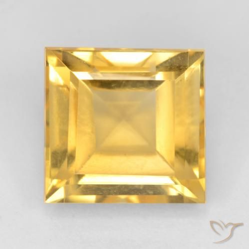 3.79ct Naturale Oro brillante Citrino, Quadrato, VS