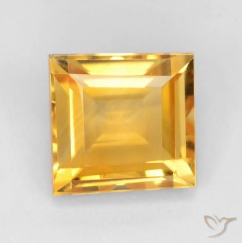3.31ct Naturale Arancio dorato Citrino, Quadrato, VS