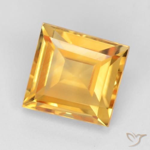 Citrino Arancio dorato naturale da 3.31 ct, Quadrato, VS
