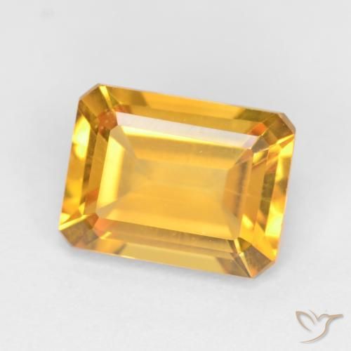 Citrino Oro medio naturale da 1.54 ct, Ottagonale / Taglio smeraldo, VVS-VS