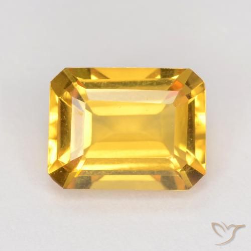 1.63ct Naturale Oro medio Citrino, Taglio smeraldo, VVS-VS