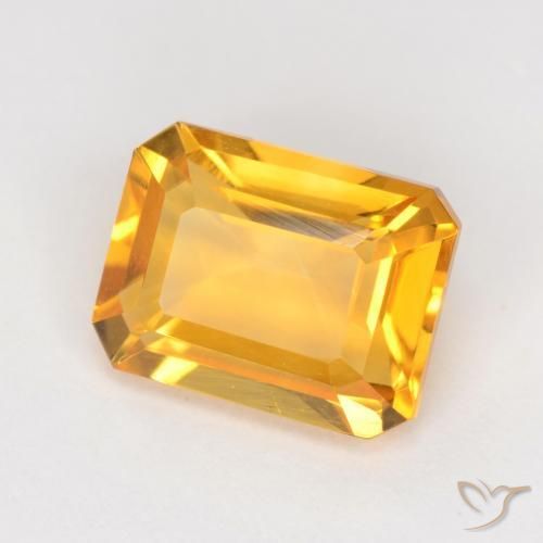 Citrino Dorato medio naturale da 1.66 ct, Ottagonale / Taglio smeraldo, VVS-VS