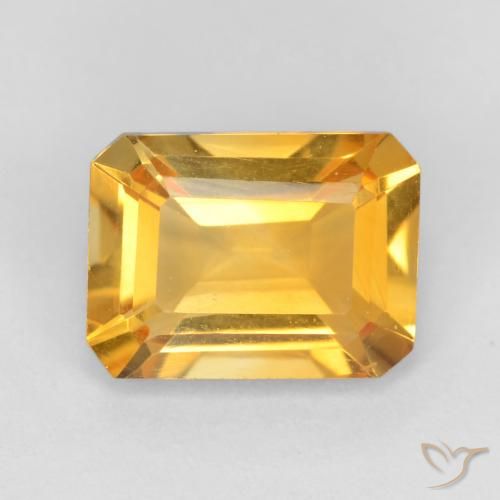 1.34ct Naturale Arancio dorato Citrino, Taglio smeraldo, VVS-VS
