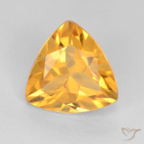 1.09ct Naturale Arancio Dorato Profondo Citrino, Taglio trillion, VS