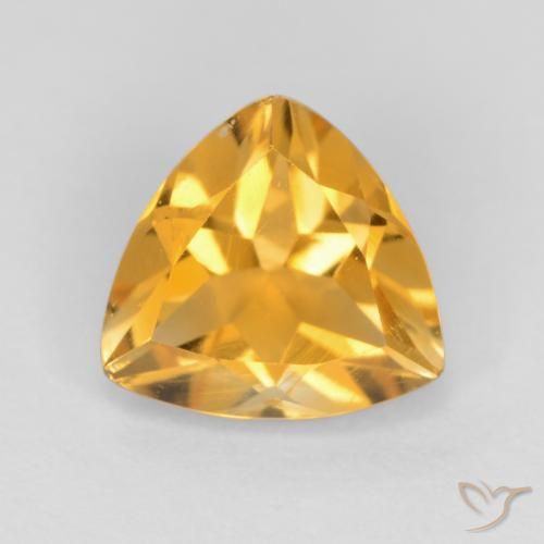 0.91ct Naturale Arancio dorato Citrino, Taglio trillion, VS