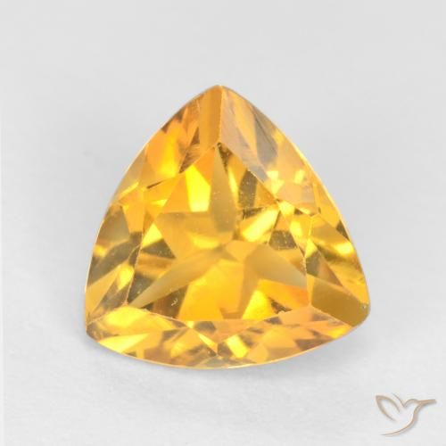 0.95ct Naturale Dorato medio Citrino, Taglio trillion, VS