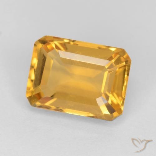 Citrino Arancio Dorato Profondo naturale da 1.58 ct, Ottagonale / Taglio smeraldo, VVS-VS