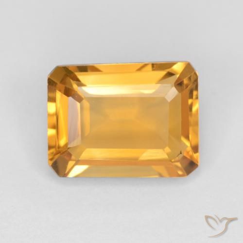 1.43ct Naturale Dorato scuro Citrino, Taglio smeraldo, VVS-VS