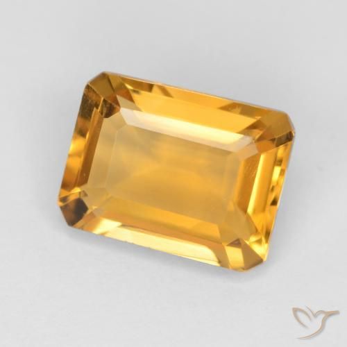 Citrino Dorato scuro naturale da 1.43 ct, Ottagonale / Taglio smeraldo, VVS-VS