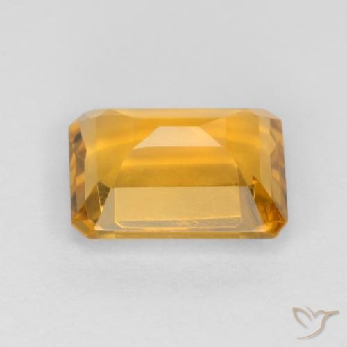 Citrino Dorato scuro naturale da 1.43 ct, Ottagonale / Taglio smeraldo, VVS-VS