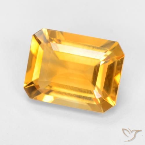 Citrino Arancio Dorato Profondo naturale da 1.58 ct, Ottagonale / Taglio smeraldo, VVS-VS